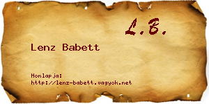 Lenz Babett névjegykártya